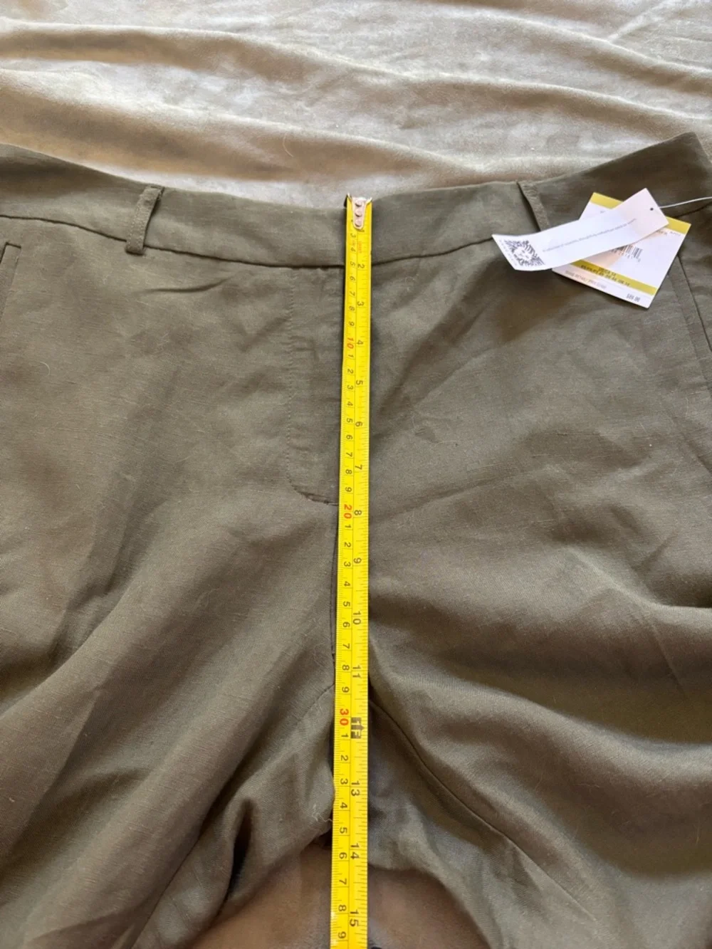 ANNE KLEIN NWT Women’s SZ 14 Olive Green Ankle Pants, Straight Leg, Linen Blend - Picture 15 of 16